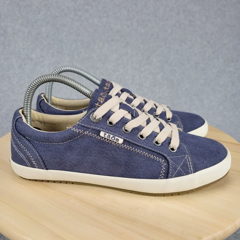 Taos Star Sneaker Womens 8 Indigo Blue Canvas Low Top Lace Up STA-12844